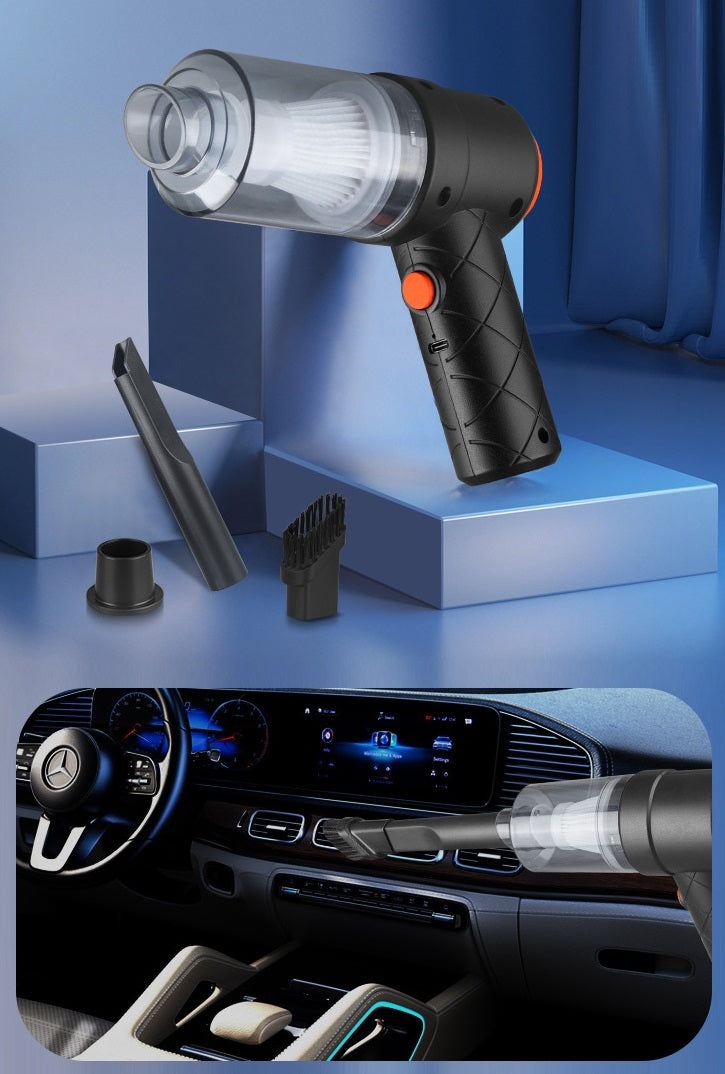 Aspirator Portabil fără Fir Flippy – Tip Pistol 2 în 1, Suflare și Aspirare, Încărcare USB, Autonomie 30 min, Pentru Casă și Mașină