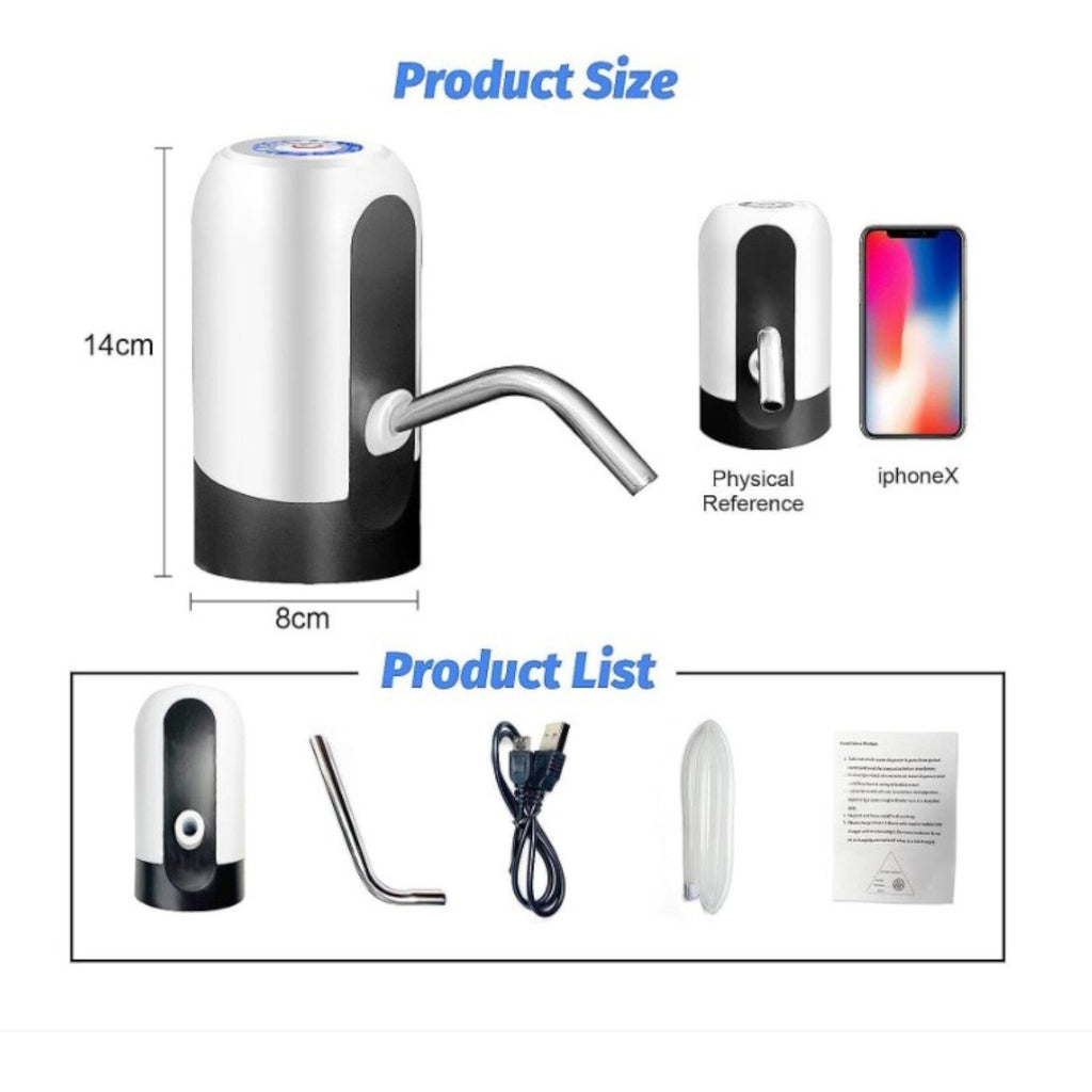 Pompă electrică USB pentru bidon de apă cu indicator LED – reîncărcabilă și portabilă