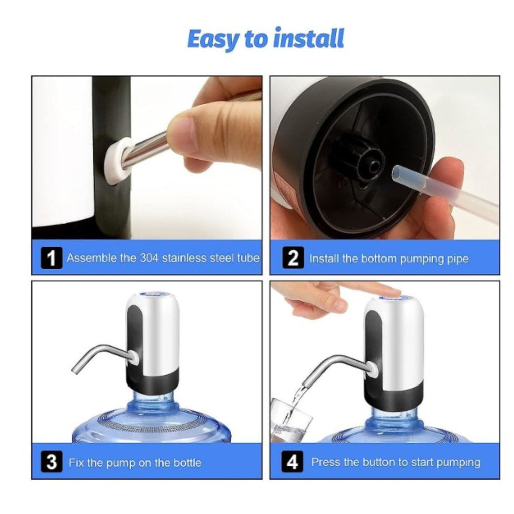 Pompă electrică USB pentru bidon de apă cu indicator LED – reîncărcabilă și portabilă