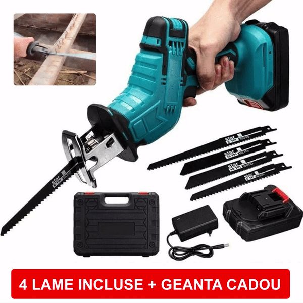 Fierăstrău sabie cu 2 acumulatori 48V 2000mAh, valiză și accesorii incluse