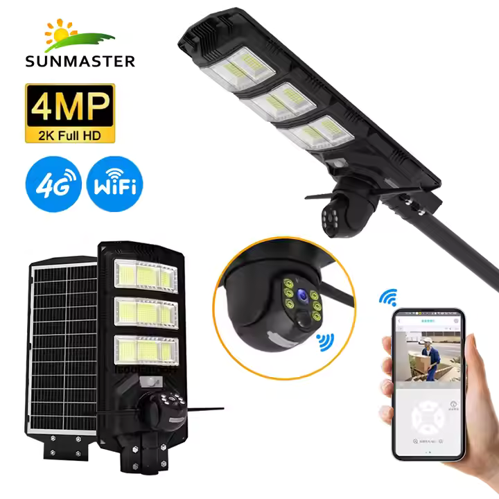 Lampa Solară cu Cameră de Supraveghere Încorporată, 4G, IP65, 450W 