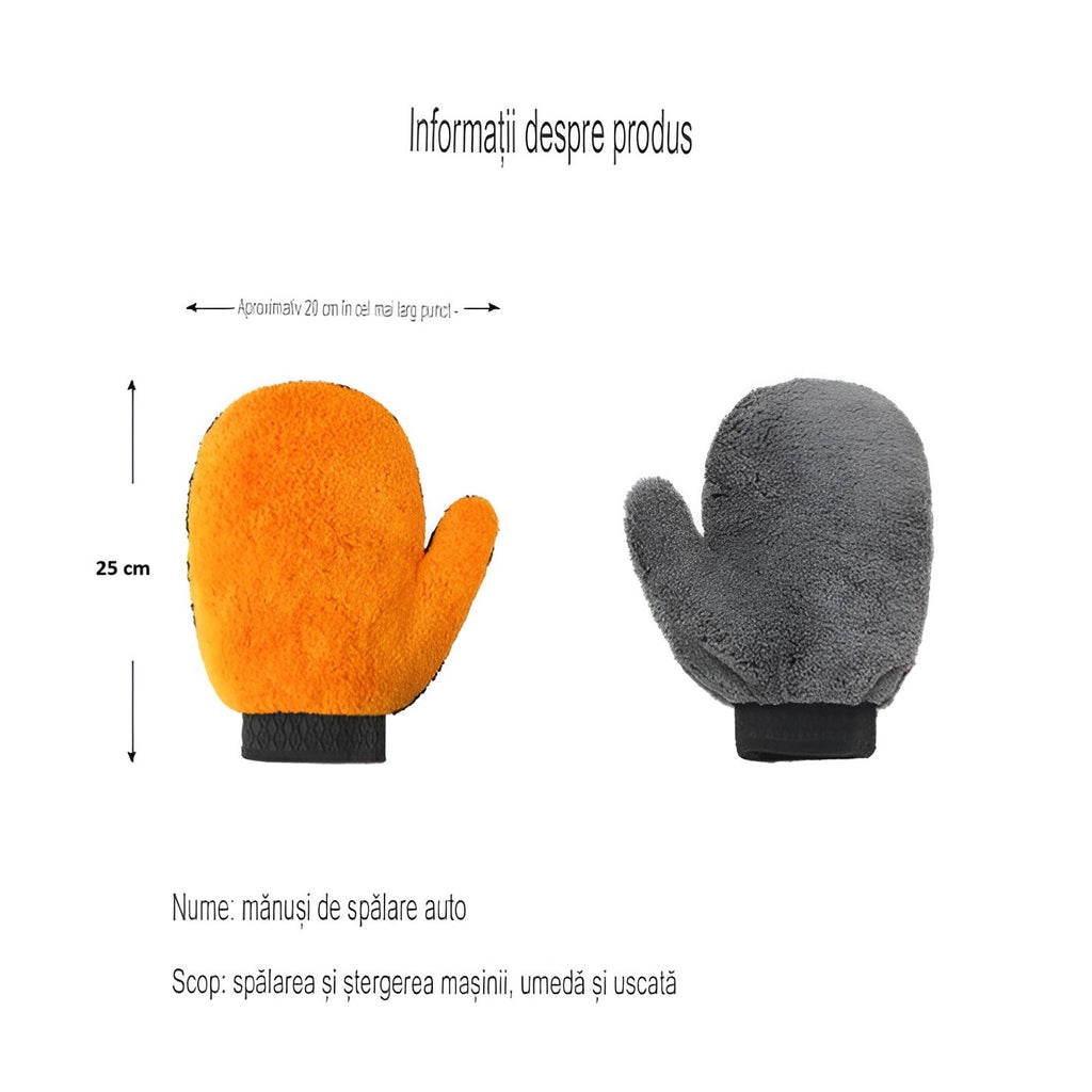 Mănușă din Microfibră pentru Spălarea Mașinii – Moale, Absorbantă, Anti-Zgârieturi