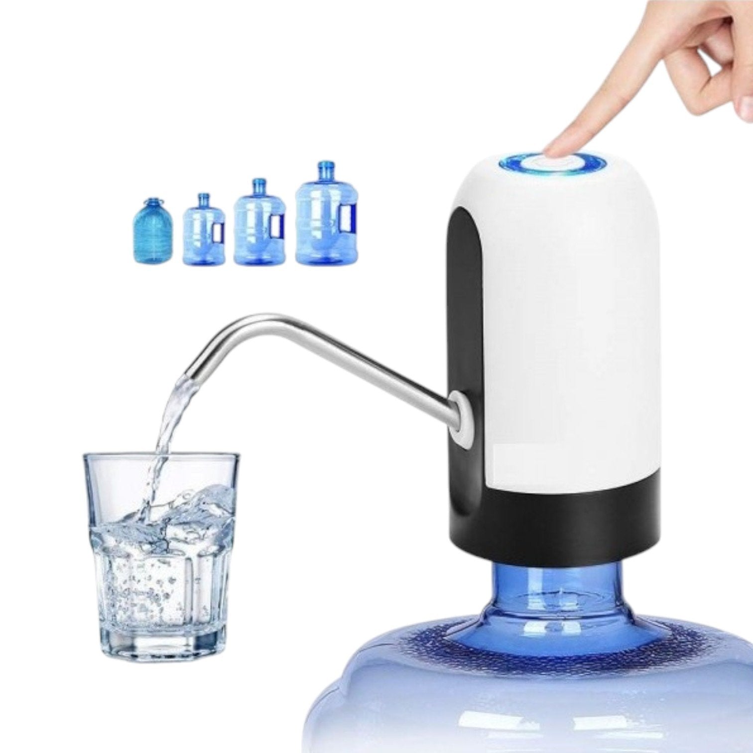 Pompă electrică USB pentru bidon de apă cu indicator LED – reîncărcabilă și portabilă