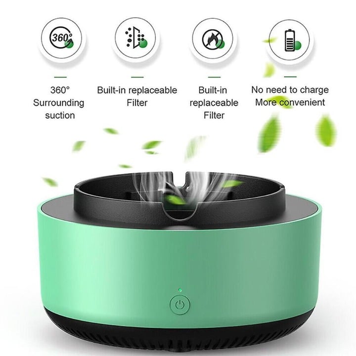 Scrumieră Electrică Multifuncțională cu Ventilator și Filtru Antifum – Filtrare Eficientă a Fumului, Design Modern, Ideală pentru Casă sau Birou