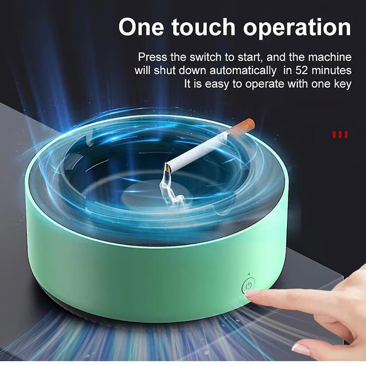 Scrumieră Electrică Multifuncțională cu Ventilator și Filtru Antifum – Filtrare Eficientă a Fumului, Design Modern, Ideală pentru Casă sau Birou