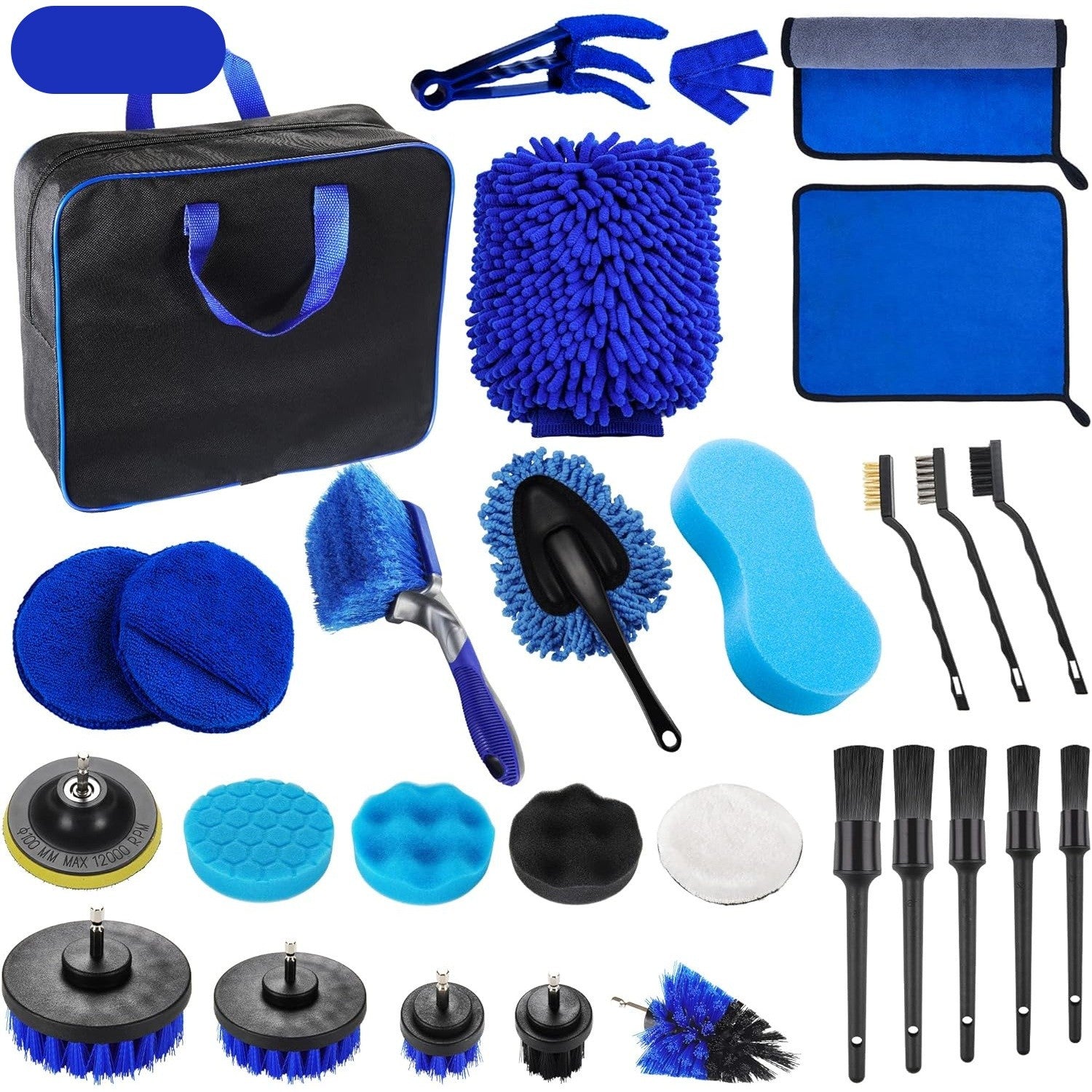 Set 29 Accesorii pentru Curățare Auto Flippy – PP &amp; Microfibră, Interior/Exterior, Compatibil cu Bormașină