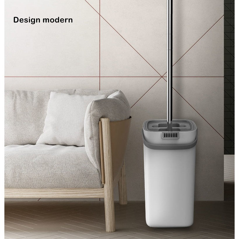 Set Mop cu Găleată Dublă – Sistem de Spălare și Stoarcere, Mop Plat din Microfibră, Curățare Eficientă pentru Parchet, Gresie și Marmură